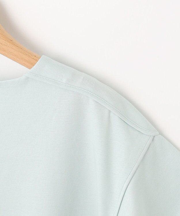 組曲 【洗える】シルケットポンチ フリルスリーブ カットソー スモーキーグリーン系