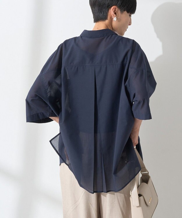 AMERICAN HOLIC イージーケア+接触冷感Wポケットオーバーシャツ Navy