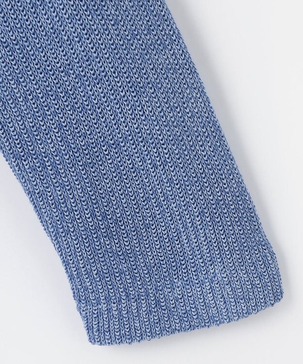 JOSEPH ABBOUD 【洗える】ストローヤーン ニット ジャケット サックスブルー系