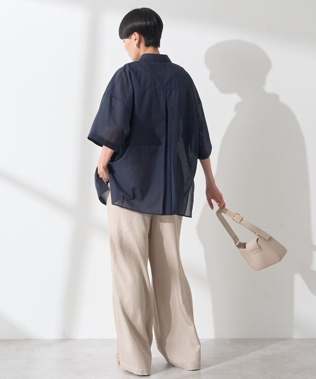 AMERICAN HOLIC イージーケア+接触冷感Wポケットオーバーシャツ Navy