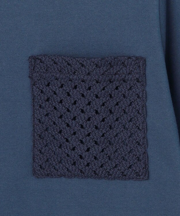 JOSEPH ABBOUD MOUNTAIN 【ゆったり】プレーティング天竺ポケットアウトドア Tシャツ ネイビー系