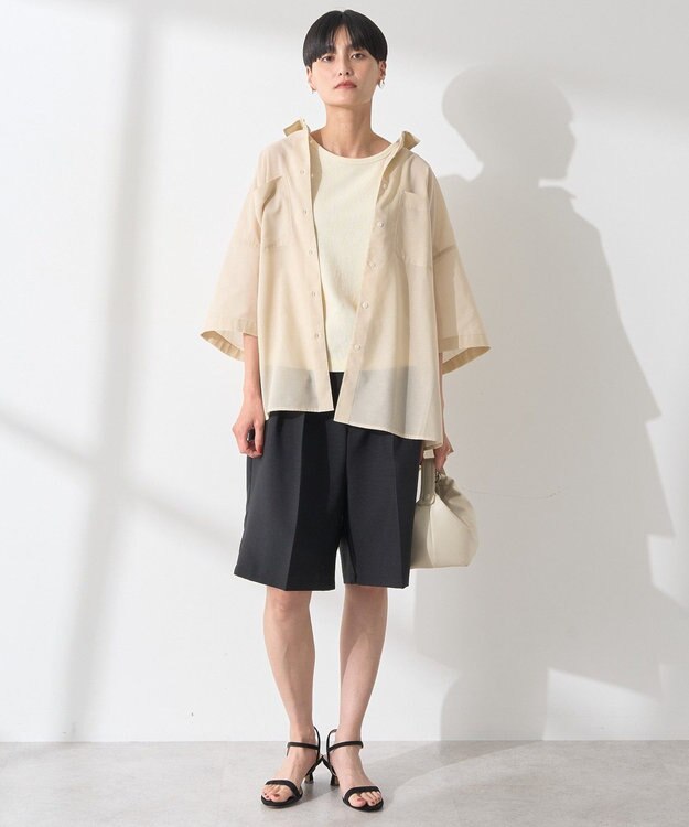 AMERICAN HOLIC イージーケア+接触冷感Wポケットオーバーシャツ Light Beige