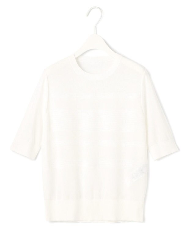 ICB 【洗える】 レースパターン ニット オフホワイト系