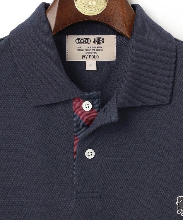 J.PRESS MEN 【大人気 / 10色展開】バックブル カノコレジメン ポロシャツ ネイビー系
