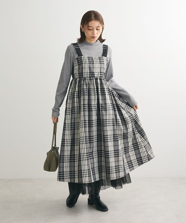 Green Parks ・ＳＵＧＡＲ　ＳＰＯＯＮ　チェックギャザーワンピース