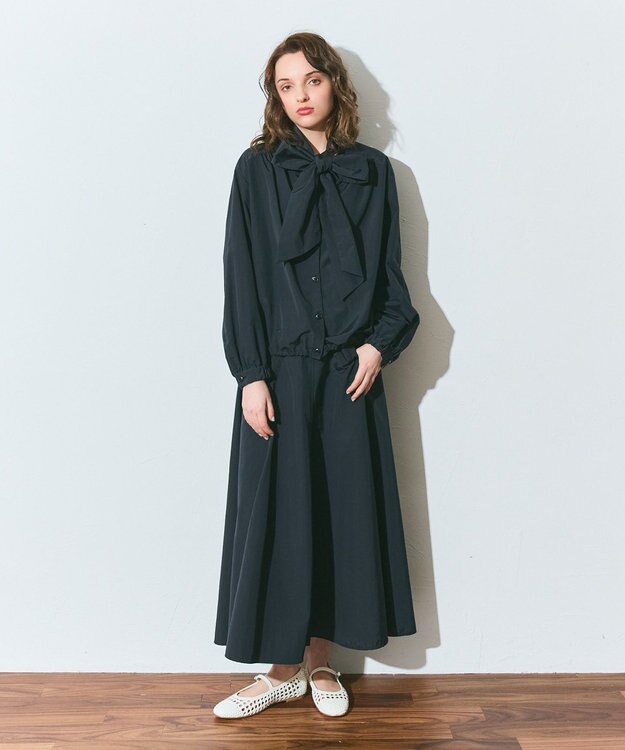 GRACE CONTINENTAL ナイロンボリュームスカート ブラック