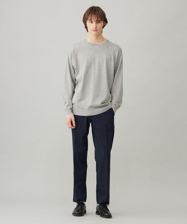 UNFILO MENS スタイリッシュ ニット プルオーバー グレー