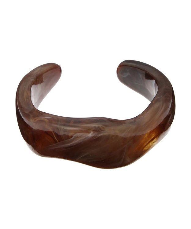 AMERICAN HOLIC ボリュームＣ型マーブルバングル Brown