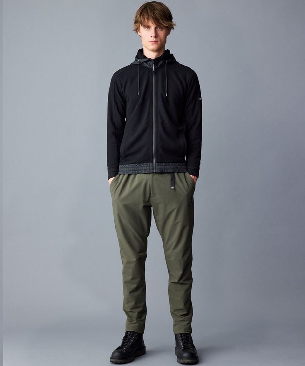 JOSEPH ABBOUD MOUNTAIN 【吸水速乾/通気性/ライナードッキング対応】ハイゲージワッフル パーカー ブラック系