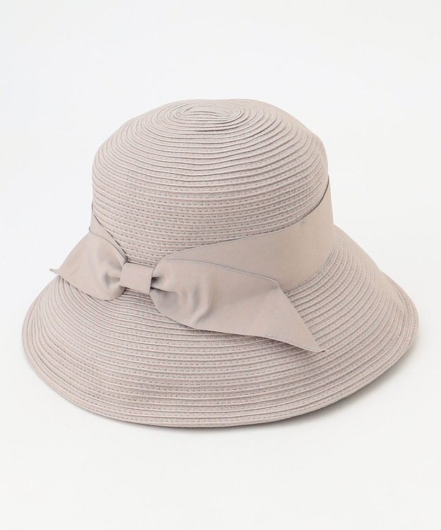 TOCCA 【UV90%以上カット・吸水速乾・抗菌防臭・洗える・サイズ調整可】POINT OF RIBBON BRAIDHAT 帽子 ライトグレー系