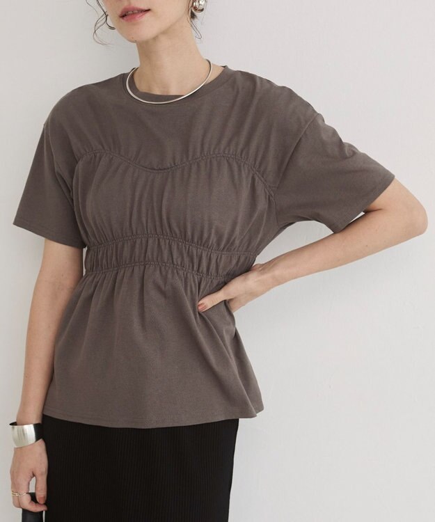 WEGO 【ANGIE VINTAGE】ビスチェ風シャーリングT スミクロ