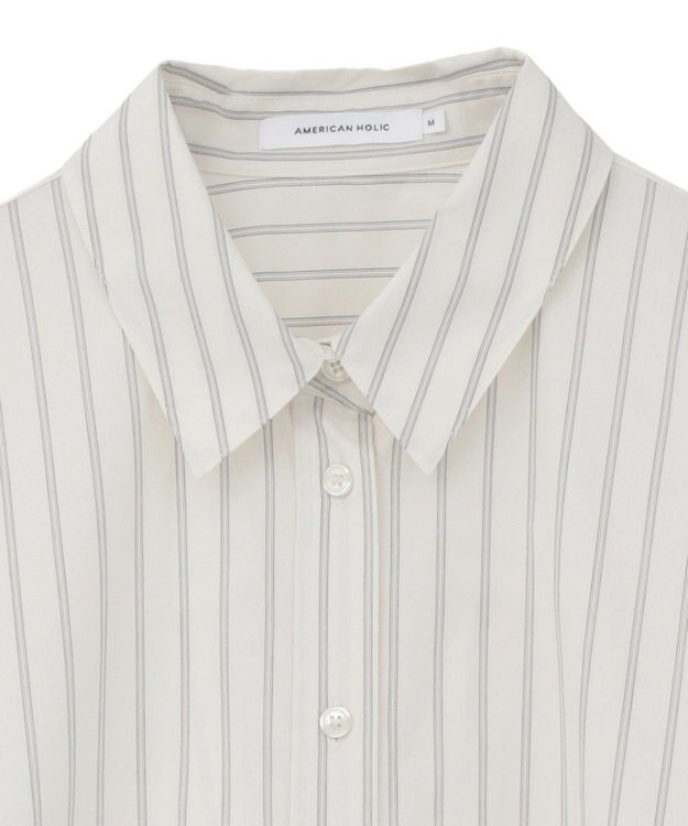 AMERICAN HOLIC 配色レギュラーカラーシャツ Stripe Beige