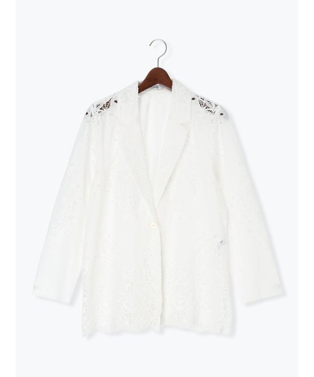 Te chichi ケミカルレースコットンジャケット オフホワイト