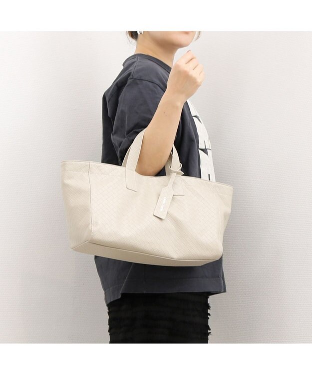 UNBILLION カシュカシュ cachecache / メッシュエンボス横長ショッパートート アイボリー