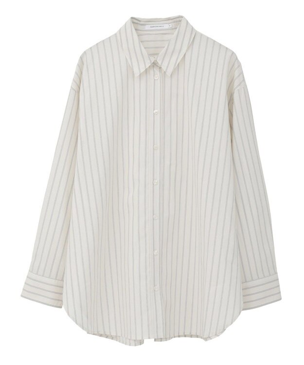 AMERICAN HOLIC 配色レギュラーカラーシャツ Stripe Beige