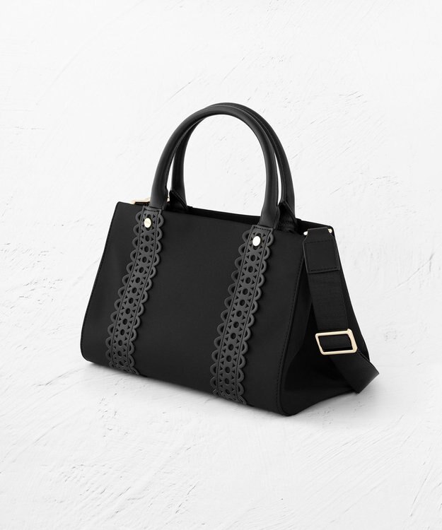 TOCCA 【大人百花掲載】LACE TOTE トートバッグ ブラック ナイロン系