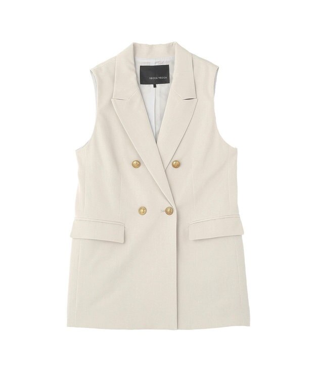 YECCA VECCA ドライタッチ金釦テーラードジレ Light Beige