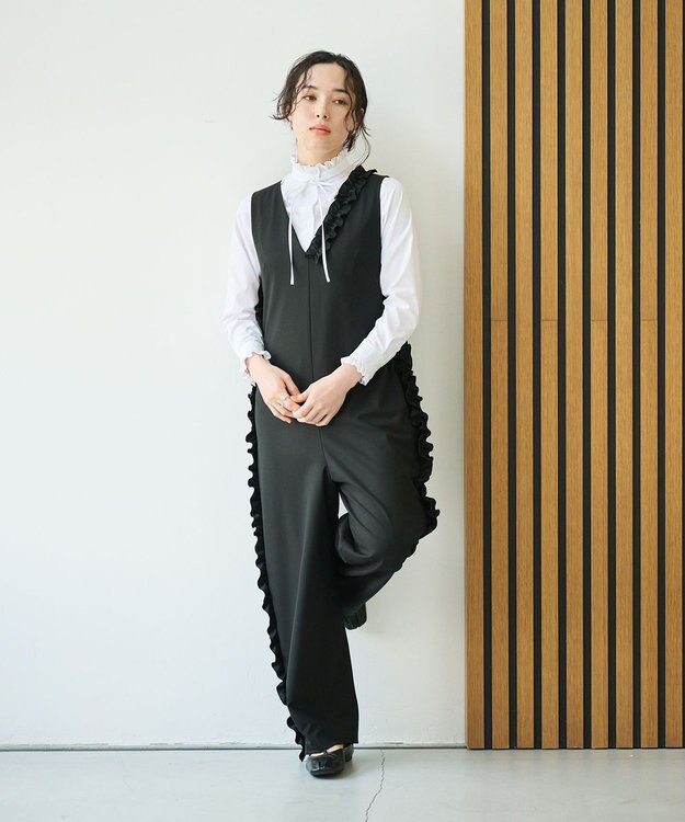 #Newans 【洗濯機可能/ストレッチ】ホイップクリームオールインワン ブラック