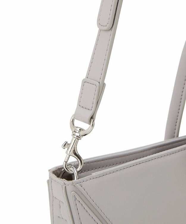 TOPKAPI 【TREASURE TOPKAPI】フェイクレザー ジオメトリック ショルダー付 トートバッグ ライトグレー