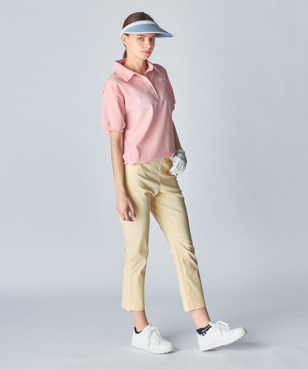 FILA GOLF／marie claire 【marie claire SPORT】 ストレッチサッカー素材ポロシャツ ピンク