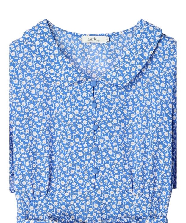 earth music&ecology ちょっとレトロなワンピース Blue