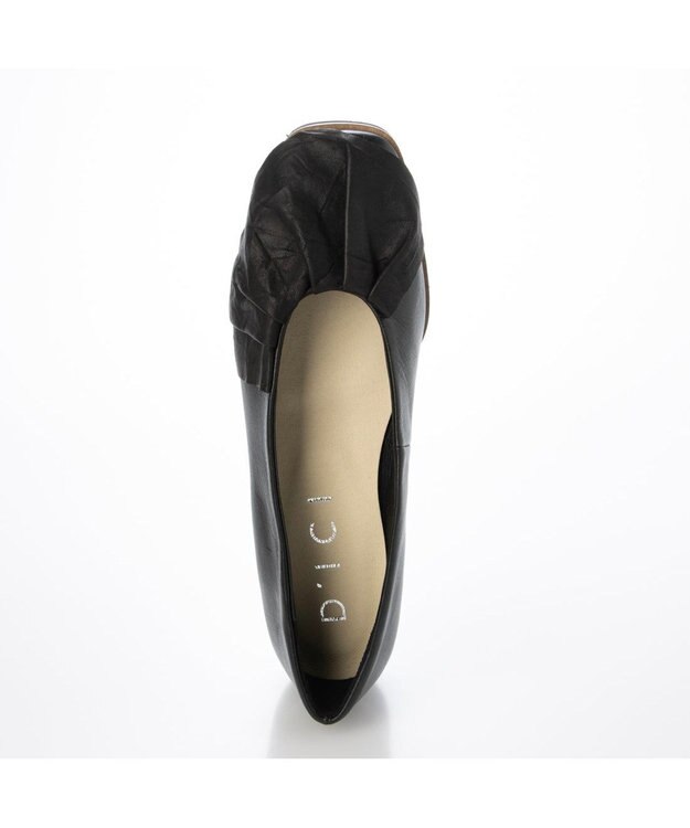 MODE ET JACOMO <D'ICI>ドレープモチーフフラットシューズ ブラック