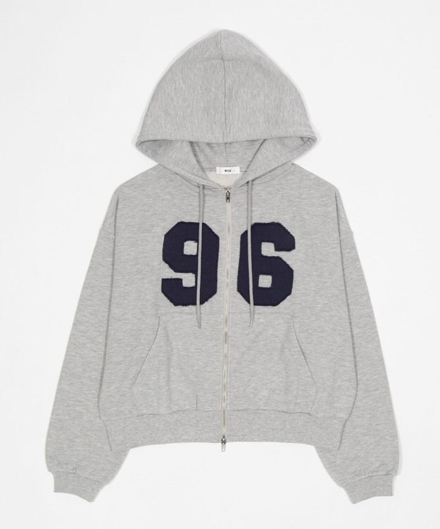 WEGO グラフィックZIPパーカー 杢グレー