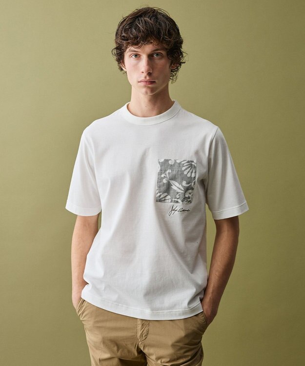 JOSEPH ABBOUD 【キングサイズ・KAHALAコラボレーション・JAPANファブリック】カハラアロハ Tシャツ ホワイト系