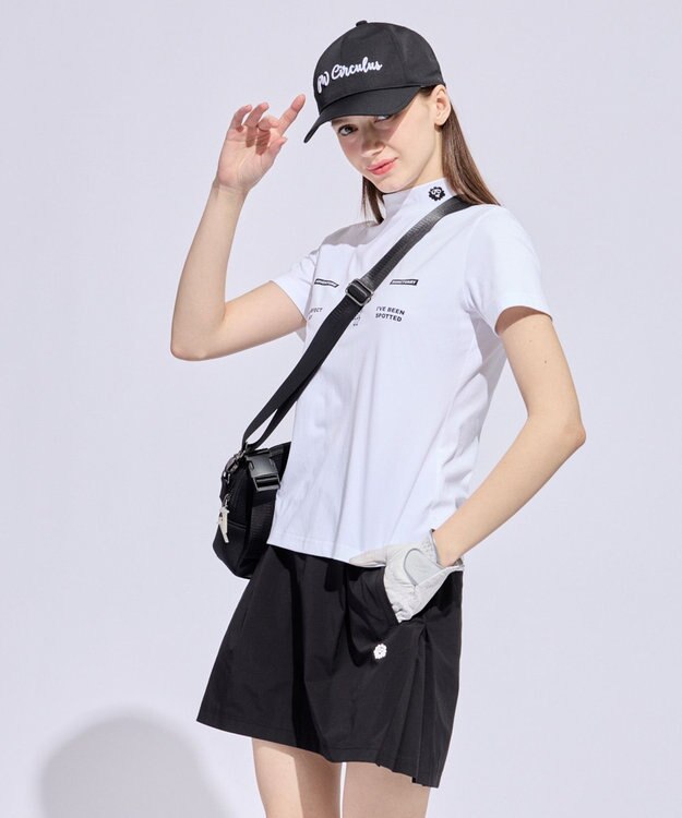 PW CIRCULUS 【WOMEN】メッシュコンビ モックネック  ゴルフウェア レディース ホワイト系