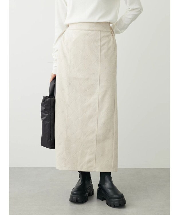 Green Parks ・ＥＬＥＮＣＡＲＥ　ＤＵＥ　エンボスナロースカート Ivory