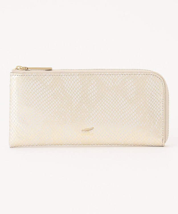 airlist Lファスナー長財布 Neferネフィル ゴールド×ホワイト