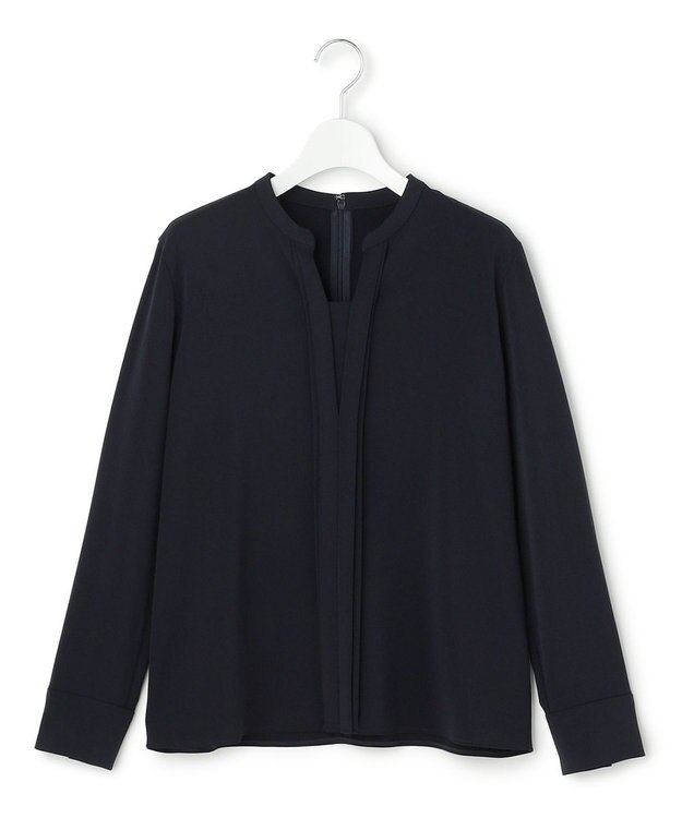 ICB L Fied キーネック ブラウス ネイビー