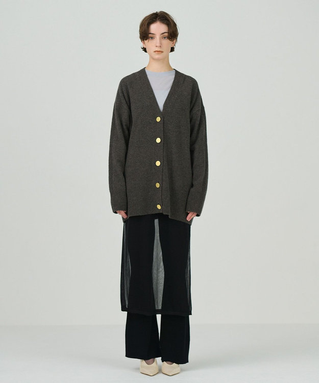 GRACE CONTINENTAL クーマラムニットカーディガン ブラウン