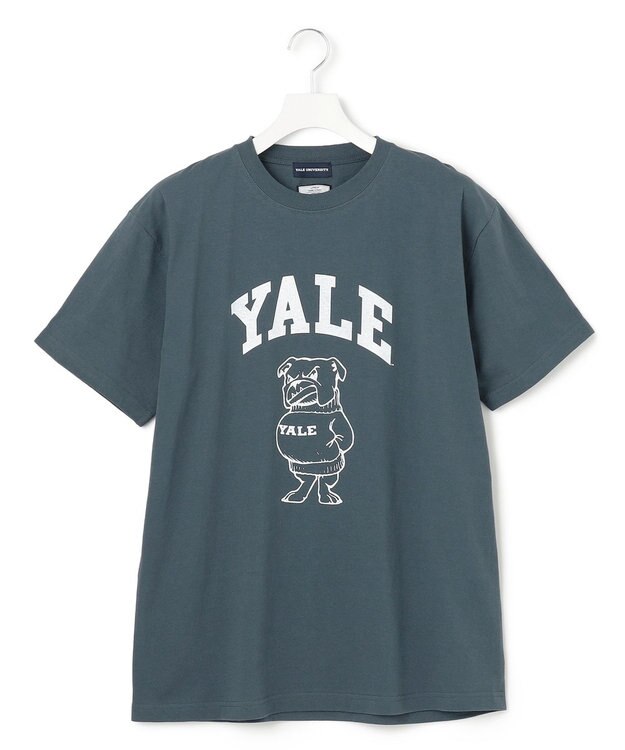 J.PRESS YORK STREET 【UNISEX】YALEアーチロゴTシャツ ダルブルー系
