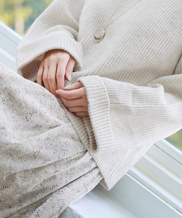 Tiaclasse L 【洗える】リラックス感のあるラグランスリーブニット エクリュ