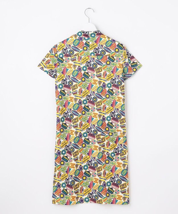 23区GOLF WEB限定【WOMEN】ステッカープリント モックネックワンピース イエロー系5