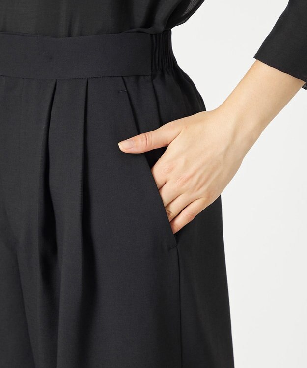 NAVE 【ReNAVE・洗える/UVカット】スパンポリエステル パンツ ブラック系