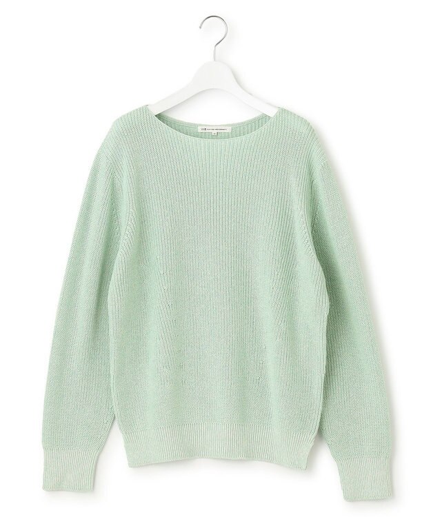 23区 【洗える】コットンギマ ボートネック ニット スモーキーグリーン系