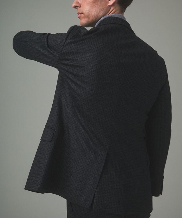 GOTAIRIKU セットアップ対応【2WAYストレッチ/シワになりにくい】T/W ジャージージャケット_千鳥柄 グレー系8