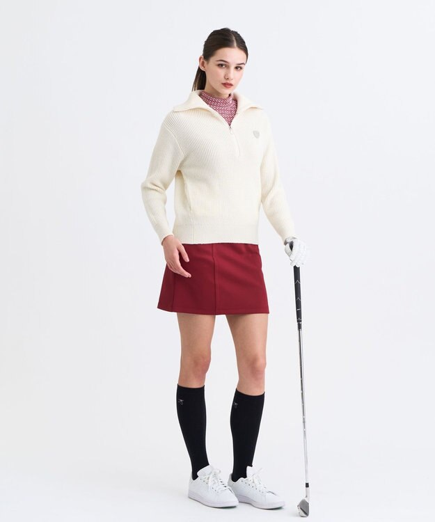 23区GOLF 【WOMEN】ウイングカラーニット ホワイト系