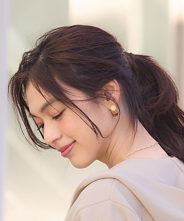 ANY 【WEB限定】マーブルメタルピアス(両耳用) ライトゴールド