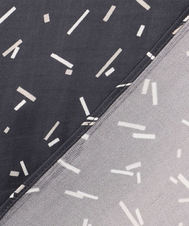 自由区 【洗える・XSサイズあり】ビンテージサテンプリント柄 ブラウス ブラック系5