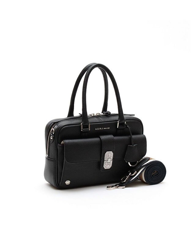 A.D.M.J. 【牛革】モーツァルト /スパニッシュレザーアールデコボストン23cm ブラック
