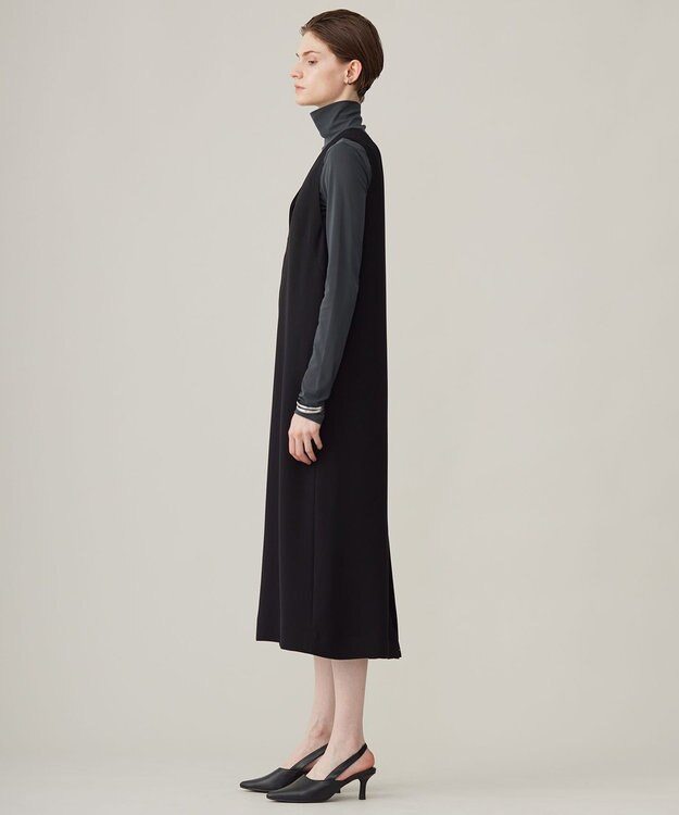 ICB 【洗える】 パウダリーチュール ハイネックトップス チャコール系