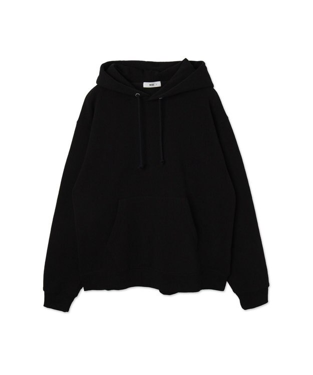 WEGO 【ユニセックス着用ITEM/裏起毛】リラックスフィットスウェットプルパーカー ブラック