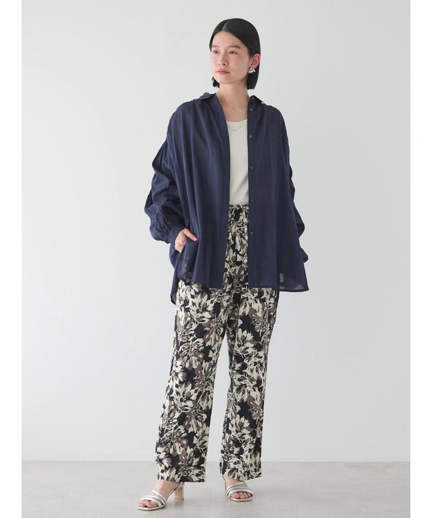 AMERICAN HOLIC カルゼギャザーシャツチュニック Navy