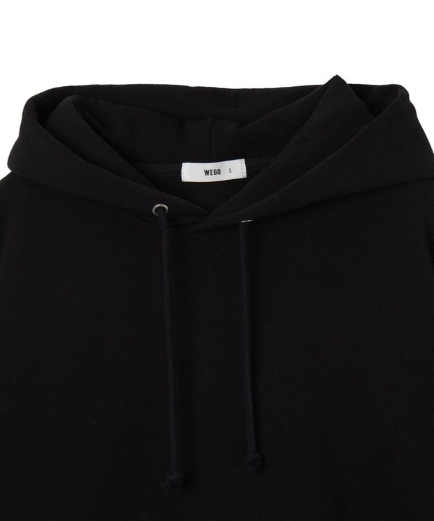 WEGO 【ユニセックス着用ITEM/裏起毛】リラックスフィットスウェットプルパーカー ブラック