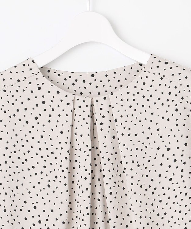 自由区 【洗える】TOROクルーネック ブラウス シャンパンドット