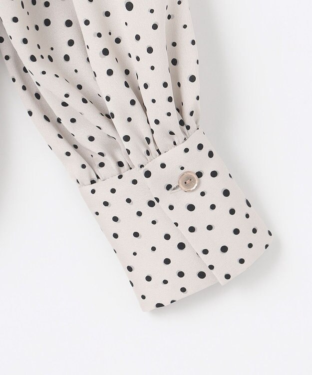 自由区 【洗える】TOROクルーネック ブラウス シャンパンドット