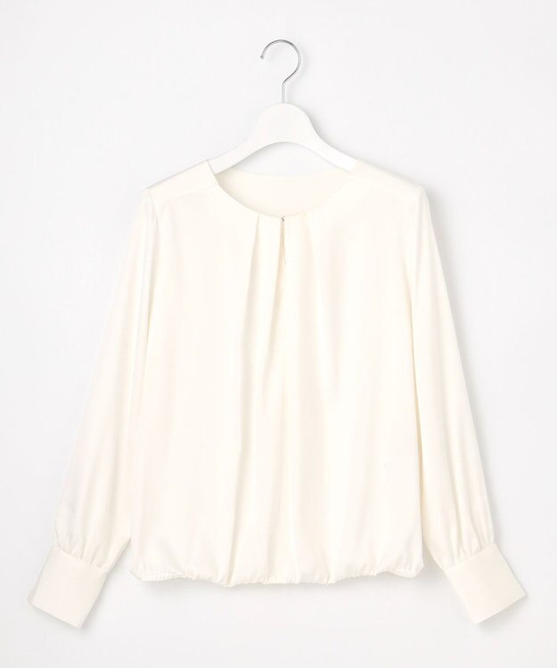 自由区 【洗える】TOROクルーネック ブラウス アイボリー系